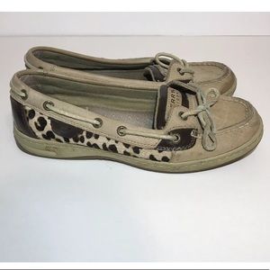 Sperry Deck Boat Shoes Sz 7.5 Cheetah Print